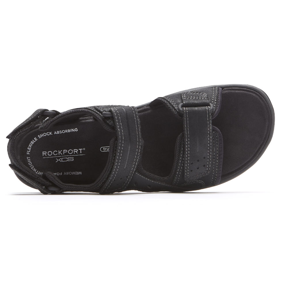 Rockport Sandaler Herr Svarta - Trail Technique Adjustable Velcro - KFZPB0653